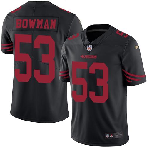 Super Youth San Francisco 49ers #53 NaVorro Bowman Black Stitched Limited Rush Jersey ...