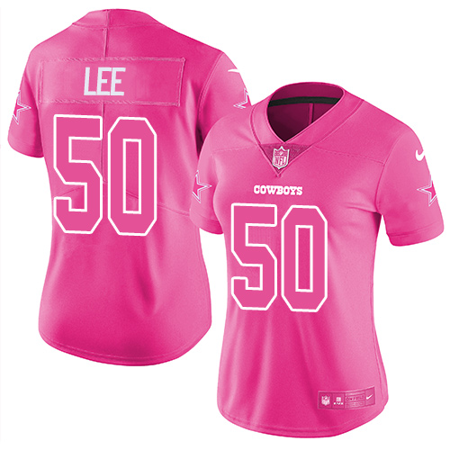 cheap football jerseys for youth Women\\'s Dallas Cowboys #50 Sean Lee Pink Stitched ...