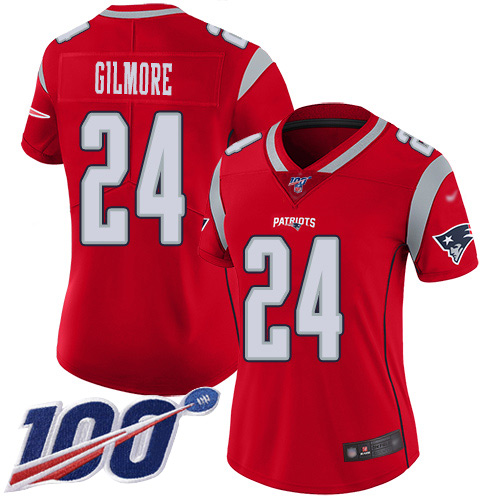 î€€cheapî€ î€€jerseysî€ dh Women\\\'s New England Patriots #24 Stephon Gilmore Red ...